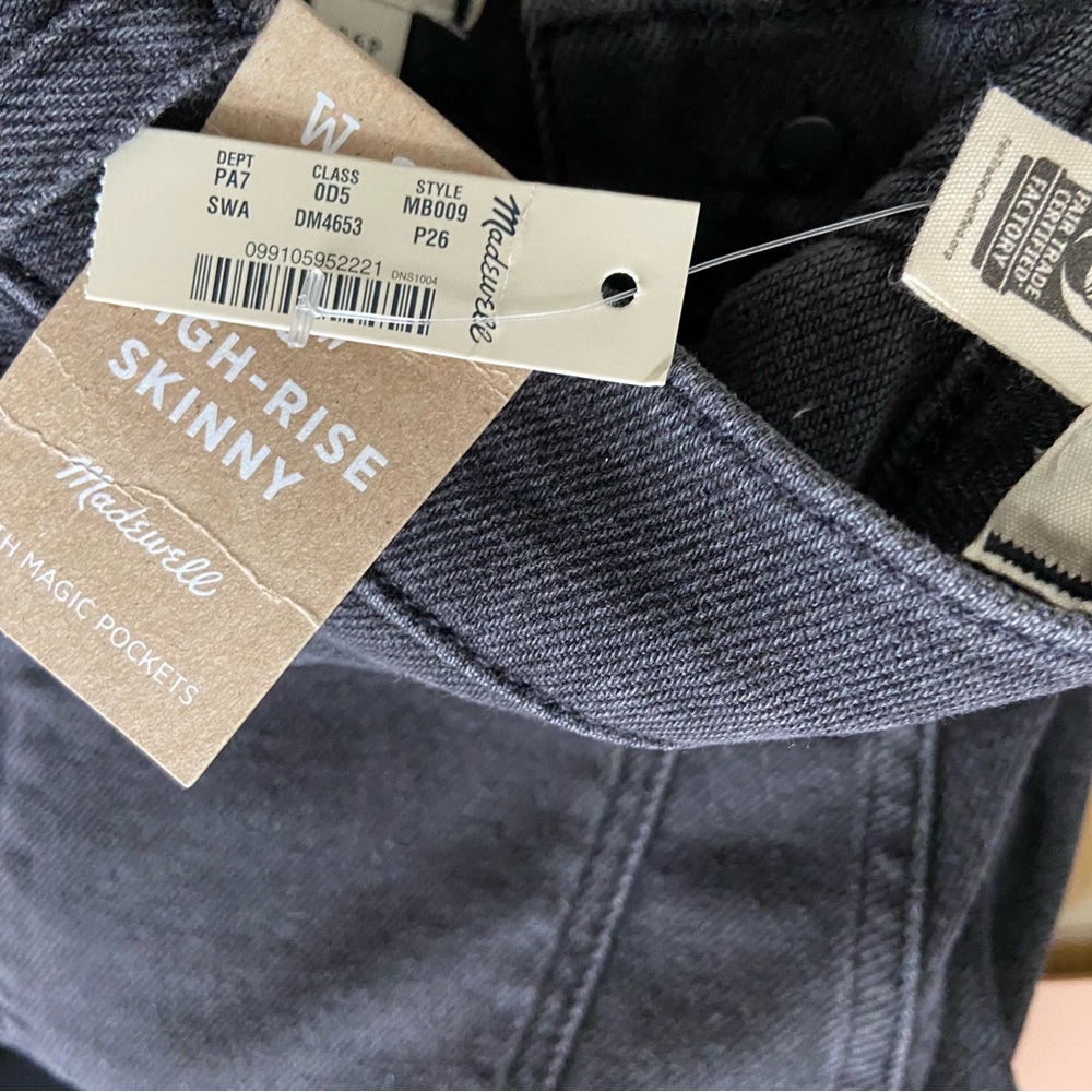 Madewell jeans off black skinny 26P